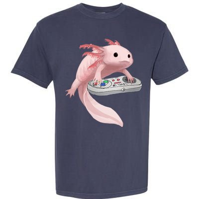 Axolotl Fish Playing Video Game Axolotl Lizard Gamers Garment-Dyed Heavyweight T-Shirt