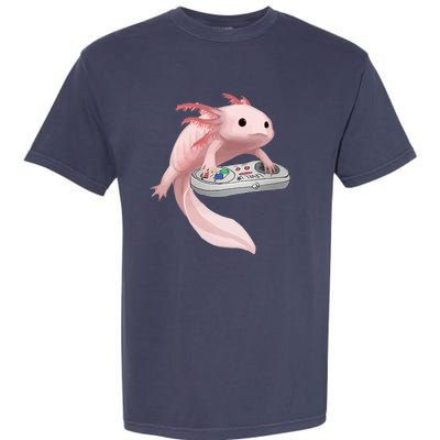 Axolotl Fish Playing Video Game Axolotl Lizard Gamers Garment-Dyed Heavyweight T-Shirt