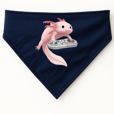 Axolotl Fish Playing Video Game Axolotl Lizard Gamers USA-Made Doggie Bandana