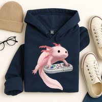Axolotl Fish Playing Video Game Axolotl Lizard Gamers Hoodie