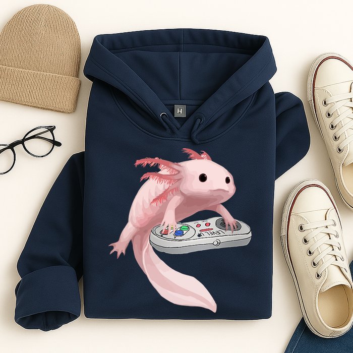 Axolotl Fish Playing Video Game Axolotl Lizard Gamers Hoodie