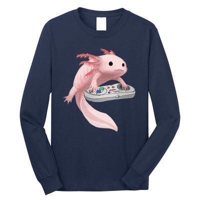 Axolotl Fish Playing Video Game Axolotl Lizard Gamers Long Sleeve Shirt