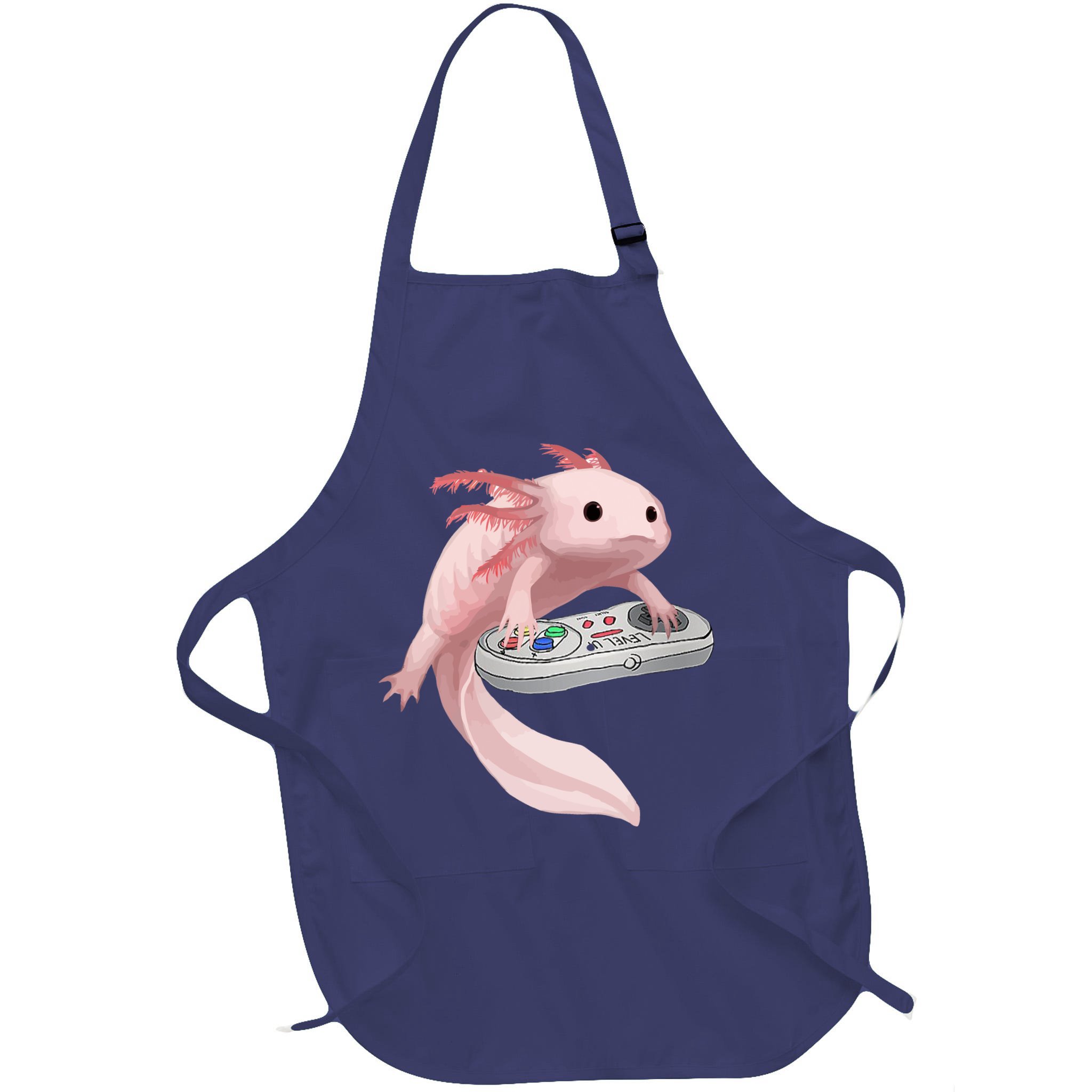 Axolotl Fish Playing Video Game Axolotl Lizard Gamers Apron