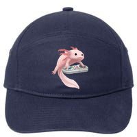Axolotl Fish Playing Video Game Axolotl Lizard Gamers 7-Panel Snapback Hat