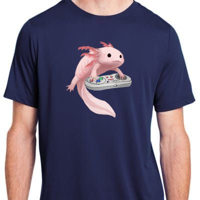 Axolotl Fish Playing Video Game Axolotl Lizard Gamers Adult ChromaSoft Performance T-Shirt