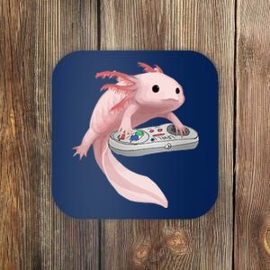 Axolotl Fish Playing Video Game Axolotl Lizard Gamers Coaster