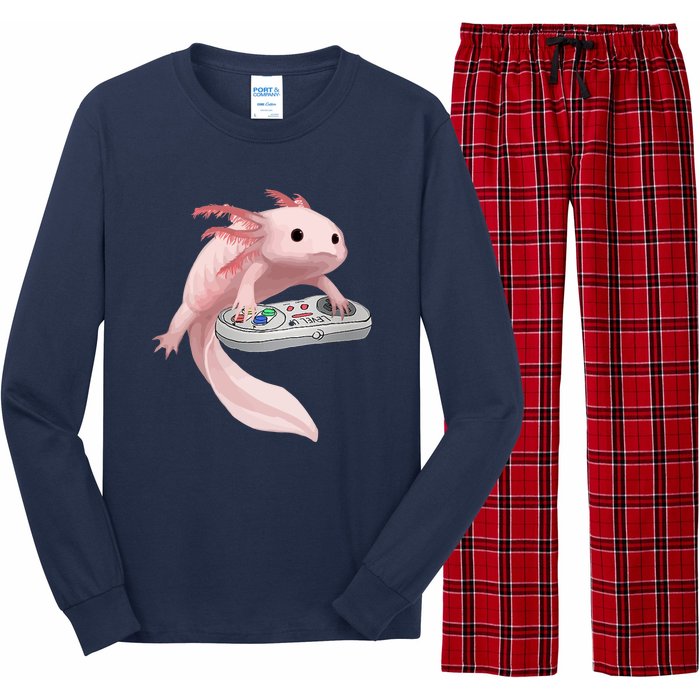 Axolotl Fish Playing Video Game Axolotl Lizard Gamers Long Sleeve Pajama Set