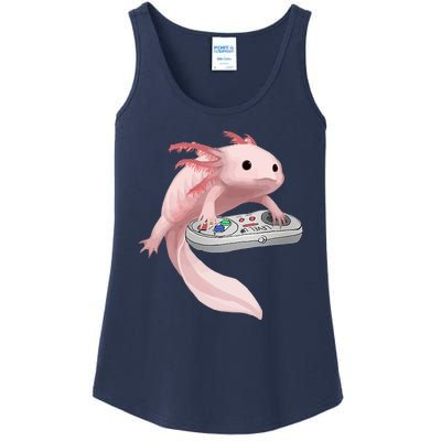 Axolotl Fish Playing Video Game Axolotl Lizard Gamers Ladies Essential Tank