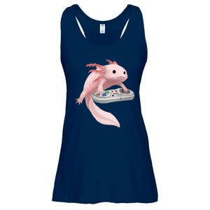 Axolotl Fish Playing Video Game Axolotl Lizard Gamers Ladies Essential Flowy Tank