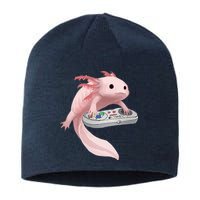 Axolotl Fish Playing Video Game Axolotl Lizard Gamers Sustainable Beanie