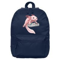 Axolotl Fish Playing Video Game Axolotl Lizard Gamers 16 in Basic Backpack