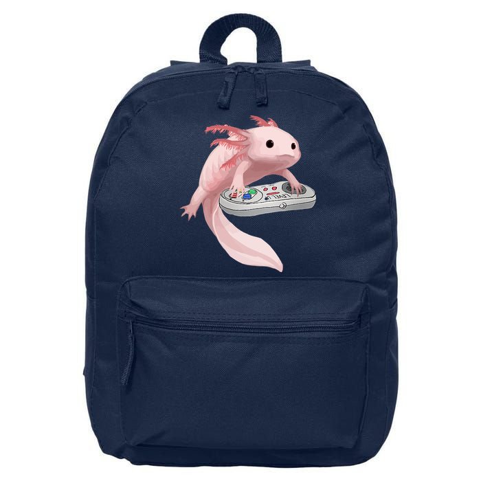 Axolotl Fish Playing Video Game Axolotl Lizard Gamers 16 in Basic Backpack