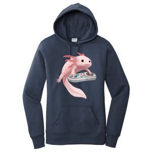 Axolotl Fish Playing Video Game Axolotl Lizard Gamers Women's Pullover Hoodie