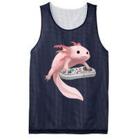 Axolotl Fish Playing Video Game Axolotl Lizard Gamers Mesh Reversible Basketball Jersey Tank