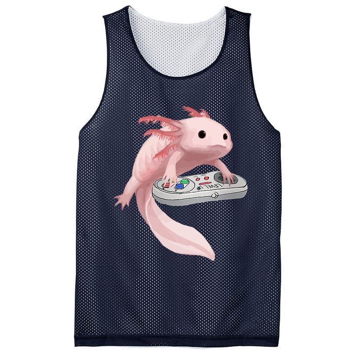 Axolotl Fish Playing Video Game Axolotl Lizard Gamers Mesh Reversible Basketball Jersey Tank