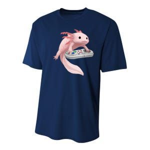 Axolotl Fish Playing Video Game Axolotl Lizard Gamers Youth Performance Sprint T-Shirt