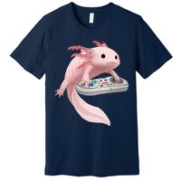 Axolotl Fish Playing Video Game Axolotl Lizard Gamers Premium T-Shirt