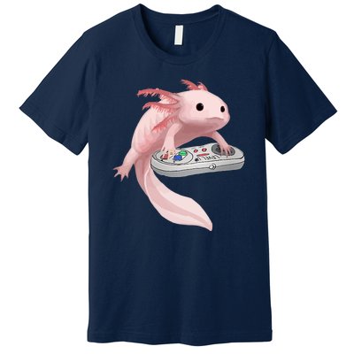 Axolotl Fish Playing Video Game Axolotl Lizard Gamers Premium T-Shirt