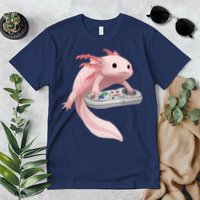 Axolotl Fish Playing Video Game Axolotl Lizard Gamers Premium T-Shirt