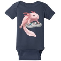 Axolotl Fish Playing Video Game Axolotl Lizard Gamers Baby Bodysuit
