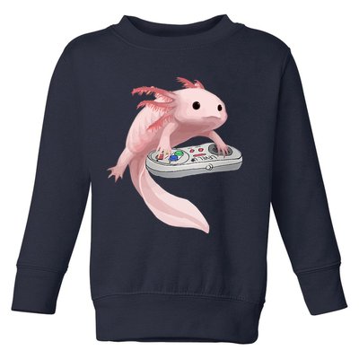 Axolotl Fish Playing Video Game Axolotl Lizard Gamers Toddler Sweatshirt