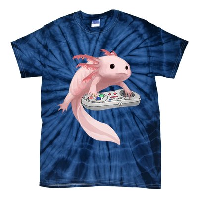 Axolotl Fish Playing Video Game Axolotl Lizard Gamers Tie-Dye T-Shirt