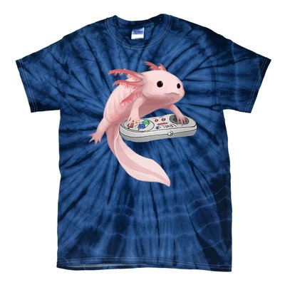 Axolotl Fish Playing Video Game Axolotl Lizard Gamers Tie-Dye T-Shirt