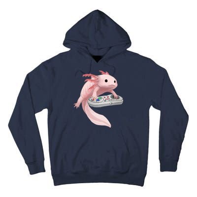 Axolotl Fish Playing Video Game Axolotl Lizard Gamers Tall Hoodie