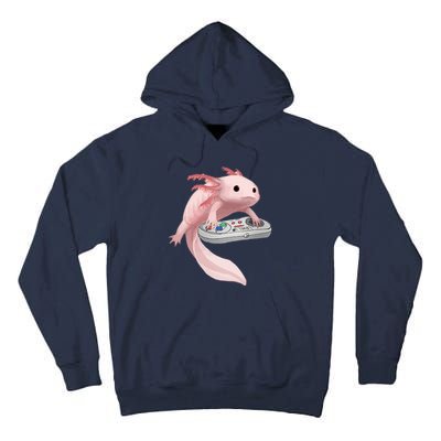 Axolotl Fish Playing Video Game Axolotl Lizard Gamers Tall Hoodie