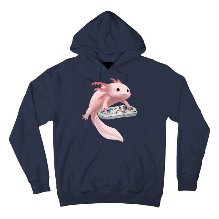Axolotl Fish Playing Video Game Axolotl Lizard Gamers Tall Hoodie