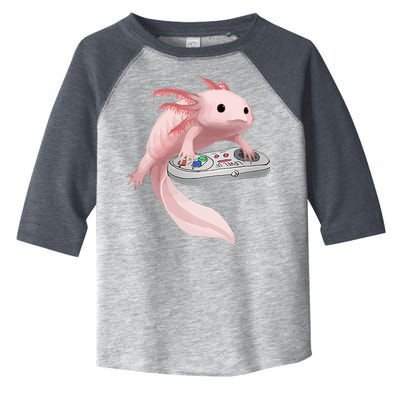 Axolotl Fish Playing Video Game Axolotl Lizard Gamers Toddler Fine Jersey T-Shirt
