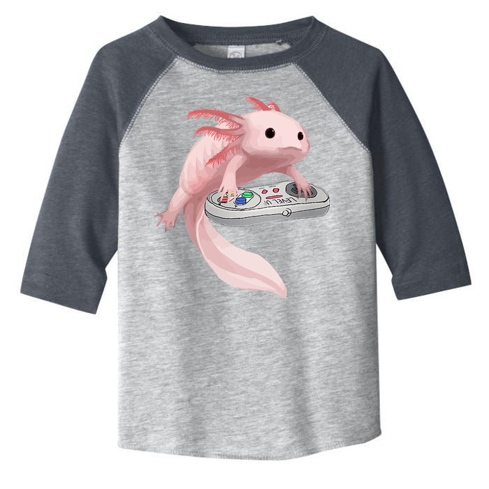 Axolotl Fish Playing Video Game Axolotl Lizard Gamers Toddler Fine Jersey T-Shirt