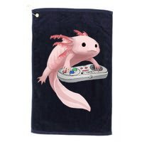 Axolotl Fish Playing Video Game Axolotl Lizard Gamers Golf Towel