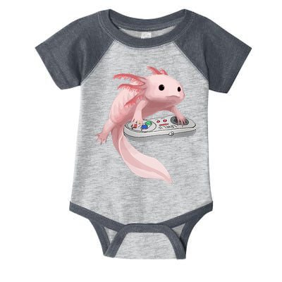 Axolotl Fish Playing Video Game Axolotl Lizard Gamers Infant Baby Jersey Bodysuit