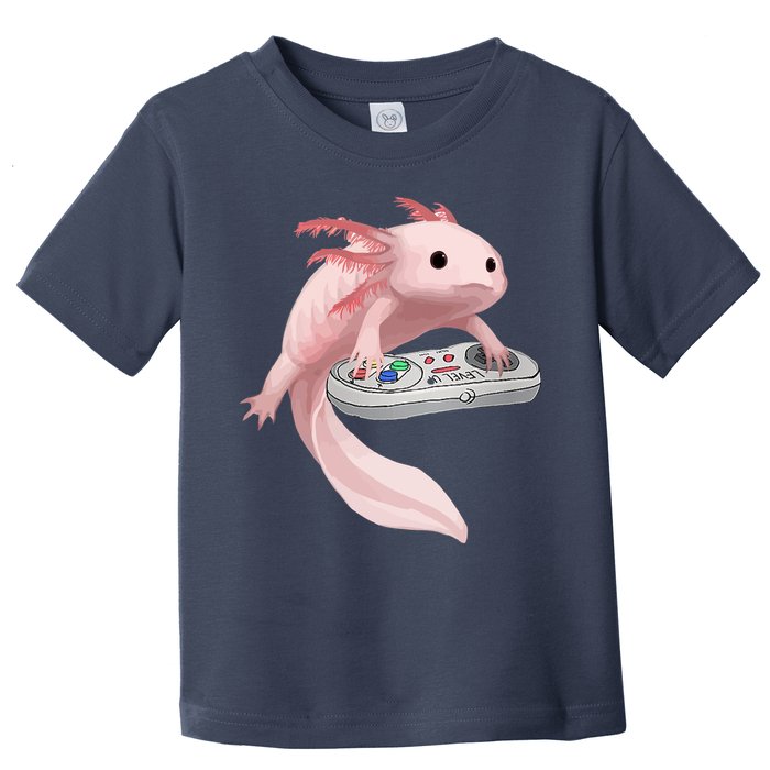 Axolotl Fish Playing Video Game Axolotl Lizard Gamers Toddler T-Shirt
