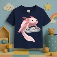 Axolotl Fish Playing Video Game Axolotl Lizard Gamers Toddler T-Shirt