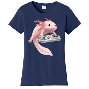 Axolotl Fish Playing Video Game Axolotl Lizard Gamers Women's T-Shirt