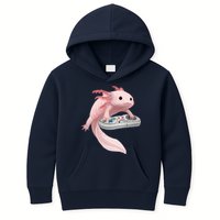 Axolotl Fish Playing Video Game Axolotl Lizard Gamers Kids Hoodie