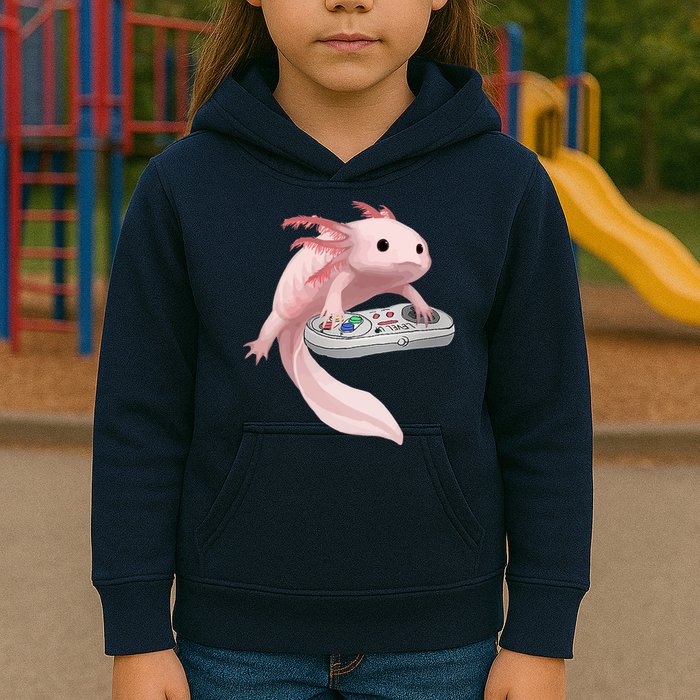 Axolotl Fish Playing Video Game Axolotl Lizard Gamers Kids Hoodie