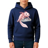Axolotl Fish Playing Video Game Axolotl Lizard Gamers Kids Hoodie