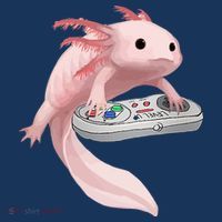 Axolotl Fish Playing Video Game Axolotl Lizard Gamers Kids T-Shirt