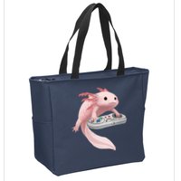 Axolotl Fish Playing Video Game Axolotl Lizard Gamers Zip Tote Bag