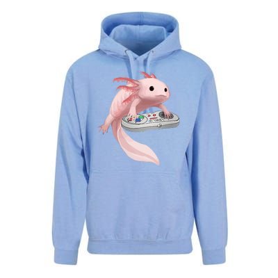 Axolotl Fish Playing Video Game Axolotl Lizard Gamers Unisex Surf Hoodie