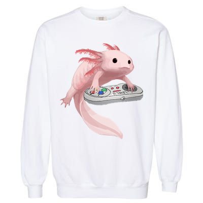 Axolotl Fish Playing Video Game Axolotl Lizard Gamers Garment-Dyed Sweatshirt