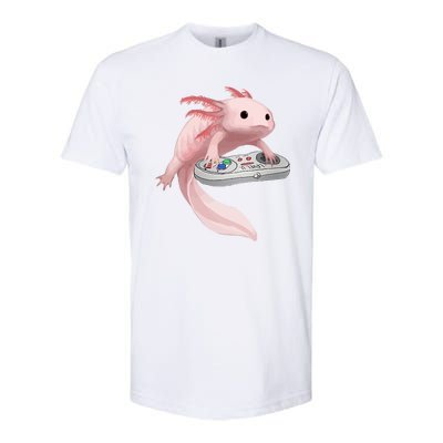 Axolotl Fish Playing Video Game Axolotl Lizard Gamers Softstyle CVC T-Shirt