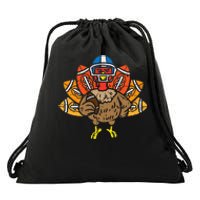 American Football Player Turkey Thanksgiving Day Sport Gift Drawstring Bag