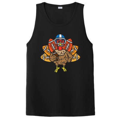 American Football Player Turkey Thanksgiving Day Sport Gift PosiCharge Competitor Tank