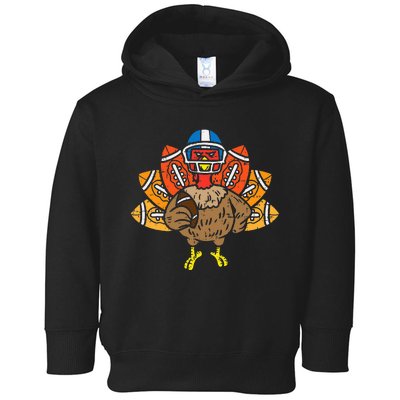 American Football Player Turkey Thanksgiving Day Sport Gift Toddler Hoodie