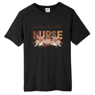 Autumn Floral Public Health Nurse Fall Flowers Leaves Rn Tall Fusion ChromaSoft Performance T-Shirt