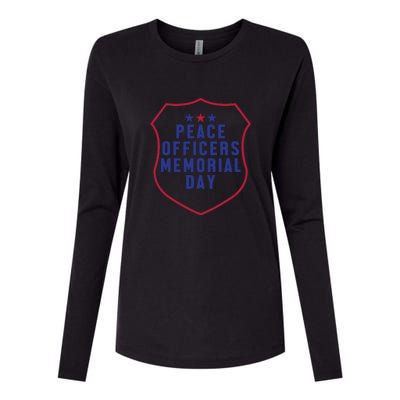 American Flag Peace Officers Memorial Day Gift Womens Cotton Relaxed Long Sleeve T-Shirt